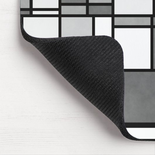 Graues, weißes Mondrian Inspiriertes Muster Mousepad (Ecke)