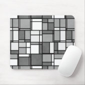 Graues, weißes Mondrian Inspiriertes Muster Mousepad (Mit Mouse)