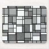 Graues, weißes Mondrian Inspiriertes Muster Mousepad (Vorne)