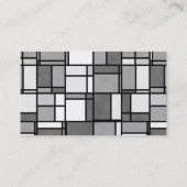 Graues, weißes Mondrian Inspiriertes Muster Visitenkarte (Rückseite)