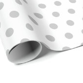 Graues weißes Polka Dot Wrapping Paper Geschenkpapier (Rolleneckpunkt)