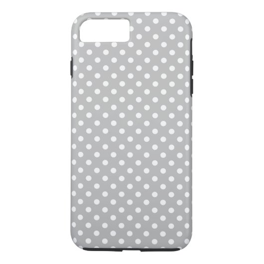 Graues weißes Polka Dots Muster Case-Mate iPhone Hülle (Rückseite)
