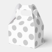 Graues weißes Polka Dots Muster Geschenkschachtel (Rückseite)