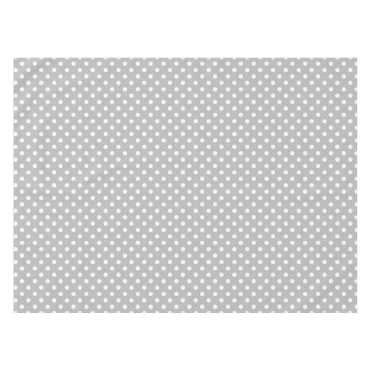 Graues weißes Polka Dots Muster Tischdecke (Vorderseite (Horizontal))