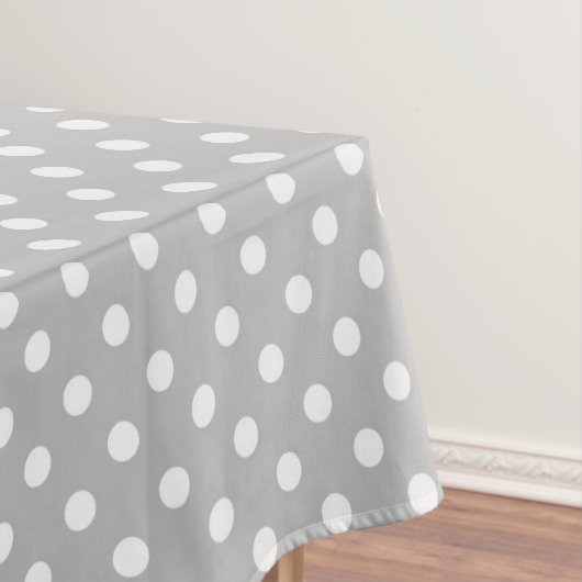 Graues weißes Polka Dots Muster Tischdecke (Beispiel)