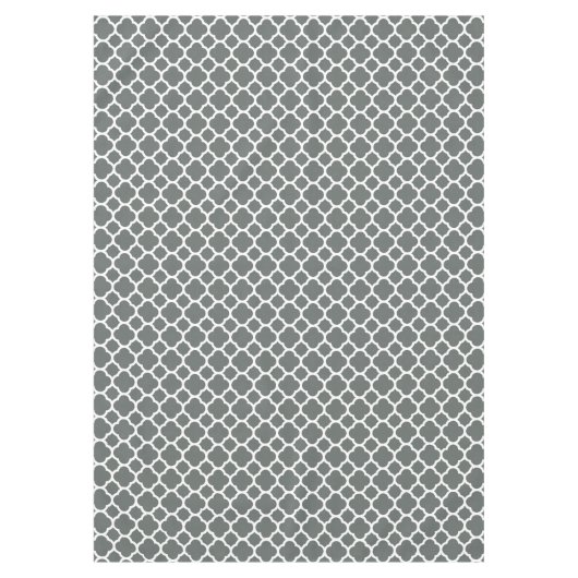Graues, weißes Quatrefolienmuster Tischdecke (Vorderseite)