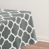 Graues, weißes Quatrefolienmuster Tischdecke (Beispiel)