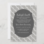 Graues, weißes Uni Trunk Party laden ein Einladung (Vorderseite)