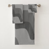 Graues Wellenmuster Badhandtuch Set (Insitu)