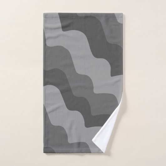Graues Wellenmuster Badhandtuch Set (Handtuch)