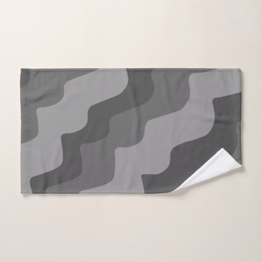 Graues Wellenmuster Badhandtuch Set (Handtuch)