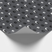 Graues Werwolf-Mond-Geschenkpapier Geschenkpapier (Ecke)