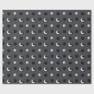 Graues Werwolf-Mond-Geschenkpapier Geschenkpapier