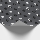 Graues Werwolf-Mond-Geschenkpapier Geschenkpapier (Ecke)