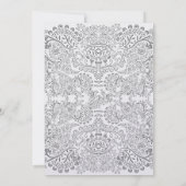 Graues Whimsical Love Bird-Muster Einladungen (Rückseite)