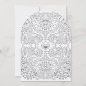 Graues Whimsical Love Bird-Muster Einladungen (Rückseite)