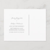 Graues Whimsikal Save the Date Postkarte Geblüht (Rückseite)