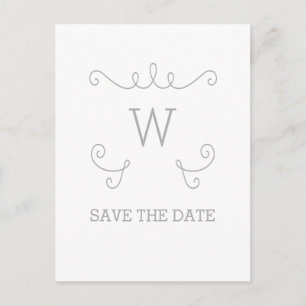 Graues Whimsikal Save the Date Postkarte Geblüht