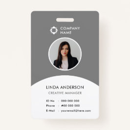 Graues White Company Logo Mitarbeiter Foto ID Klas Ausweis