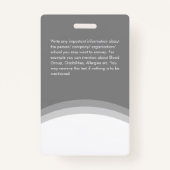 Graues White Company Logo Mitarbeiter Foto ID Klas Ausweis (Rückseite)