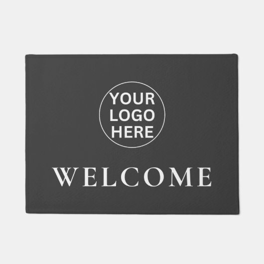 Graues Willkommens-Logo l Berufliches Branding Fußmatte (Vorderseite)