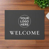 Graues Willkommens-Logo l Berufliches Branding Fußmatte