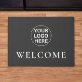Graues Willkommens-Logo l Berufliches Branding Fußmatte
