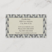 Graues Woven Leaf Design Visitenkarte (Rückseite)