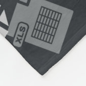 Graues XLS-Dateidokument. xls button icon i herunt Fleecedecke (Ecke)