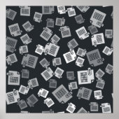 Graues XLS-Dateidokument. xls button icon i herunt Poster (Vorne)