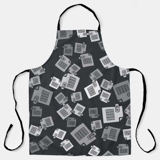 Graues XLS-Dateidokument. xls button icon i herunt Schürze (Vorderseite)