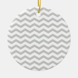 Graues Zickzack Keramik Ornament