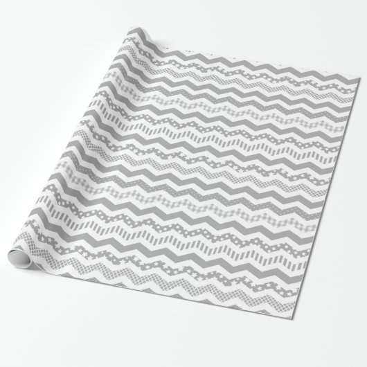 Graues Zickzack mit einer Drehung Geschenkpapier (Ungerollt)