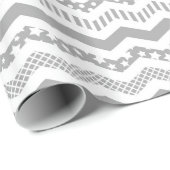 Graues Zickzack mit einer Drehung Geschenkpapier (Rolleneckpunkt)