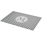 Graues Zickzack Monogramm-Ausschnitt-Brett Schneidebrett (Ecke)