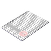 Graues Zickzack Monogramm-Notizbuch Notizblock (Linke Seite)