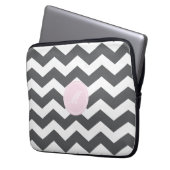 Graues Zickzack Muster - Laptop-Sieb Laptopschutzhülle (Vorderseite Links)