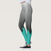 Graues Zickzack Muster Türkisblaue benutzerdefinie Leggings (Links)