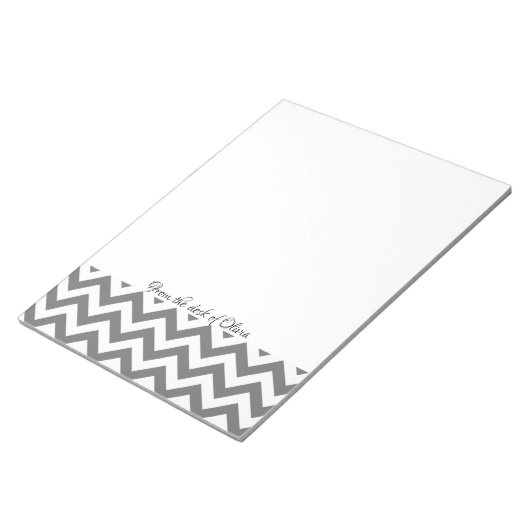 Graues Zickzack Personalisiertes Notepad Notizblock (angewinkelt)