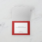 Graues Zickzack und rotes Foto Vielen Dank Karten (Innenseite)