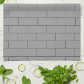 Graues Ziegeldesign Geschirrtuch (Gefaltet)