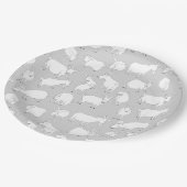 Graues Ziegen-Spielen Pappteller (Schrägansicht)