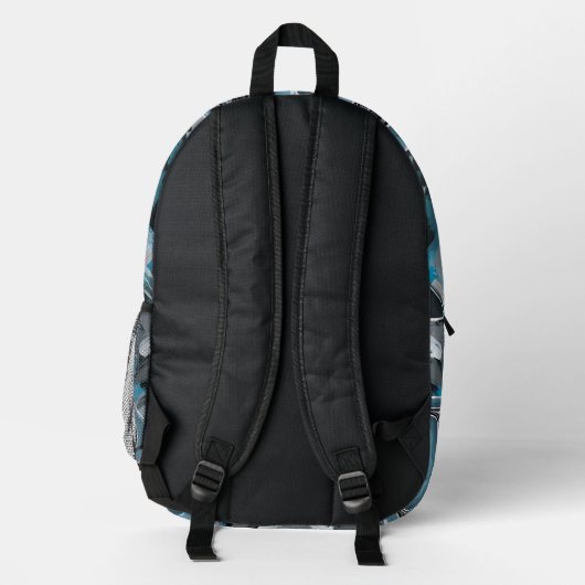 Graufarbe Bedruckter Rucksack (Rückseite)