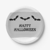 Graufarben-Fledermäuse Halloween-Teller Pappteller (Vorderseite)