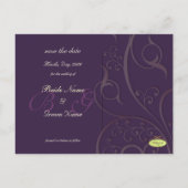 Graufarben, Save the Date, silberfarbene Wirbel in Ankündigungspostkarte (Rückseite)