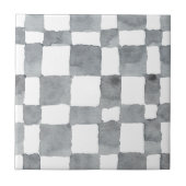 Graufarbene Karo Keramik Tile Fliese (Vorderseite)
