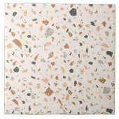 Graufarbene Terrazzo-Textur nahtloses Muster Fliese (Vorderseite)
