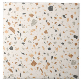 Graufarbene Terrazzo-Textur nahtloses Muster Fliese