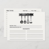 Graufarbene Utensid Brautparty Rezept Karte (Vorne/Hinten)