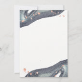 Graufarbener Geode und Imitat Rose Gold| Hochzeit Einladung (Rückseite)